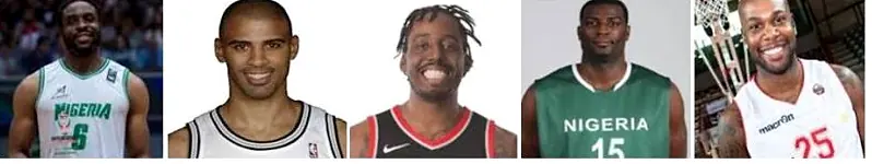 Montage of Nigerian basketball players