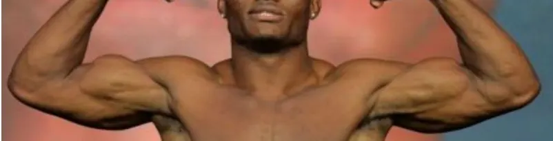 A bodybuilder flexing his arms