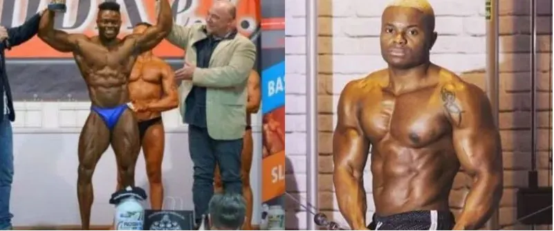 A Nigerian bodybuilder on stage