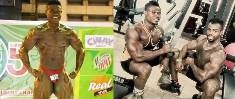 Nigerian bodybuilders training and posing