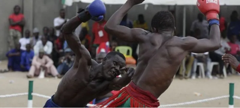 A traditional Dambe boxing contest in northern Nigeria