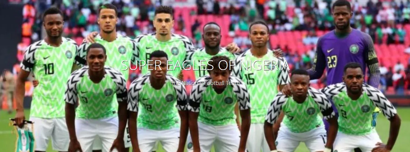 The Super Eagles of Nigeria lined up before a match