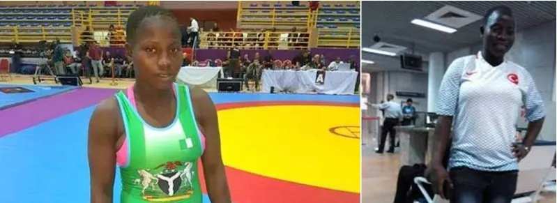 Nigerian judokas at a championship venue