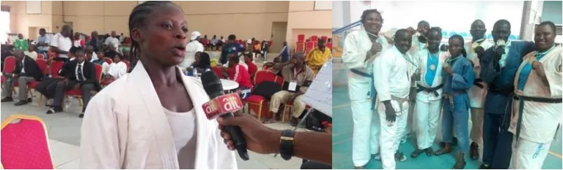 A Nigerian judoka speaking to the media