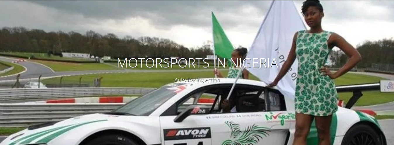 A Nigerian-liveried Audi R8 GT car on the grid with the Nigerian flag