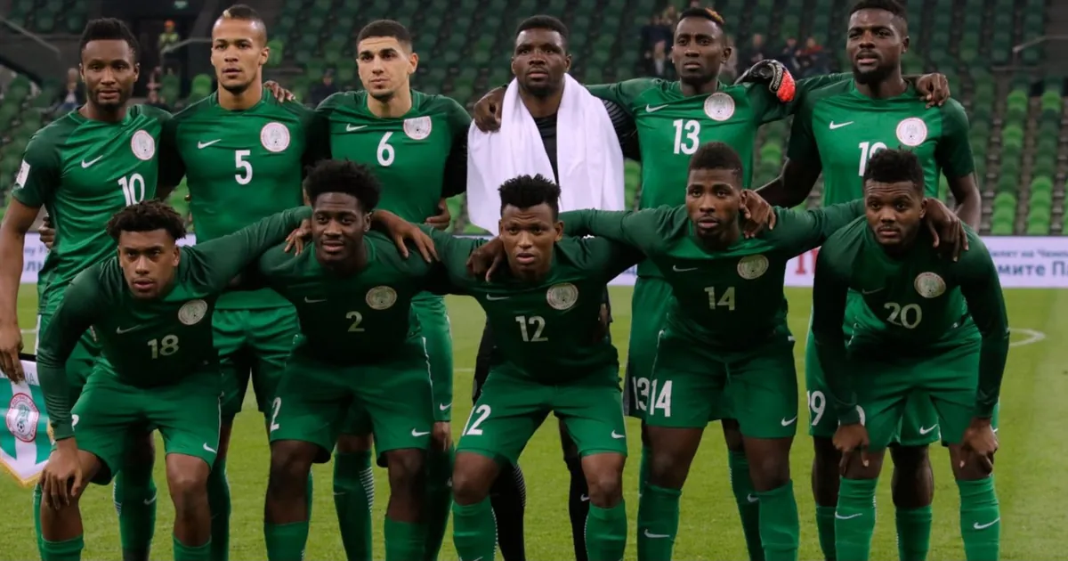 Nigeria's Super Eagles lined up before a match