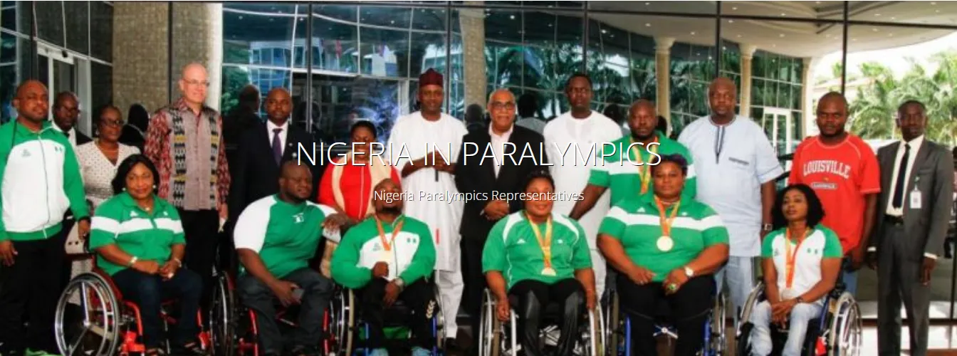 Nigeria’s Paralympic team with their medals on returning home