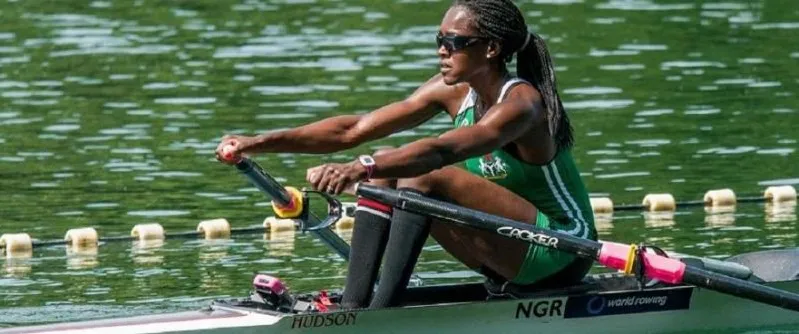 A Nigerian rower in the single scull