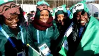 Nigeria women&rsquo;s bobsled team in national colours