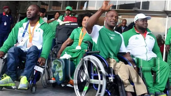 Team Nigeria Paralympic athletes in national tracksuits