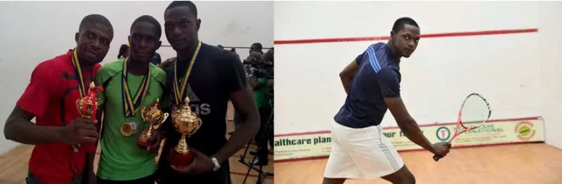 Nigerian players with their medals and trophies