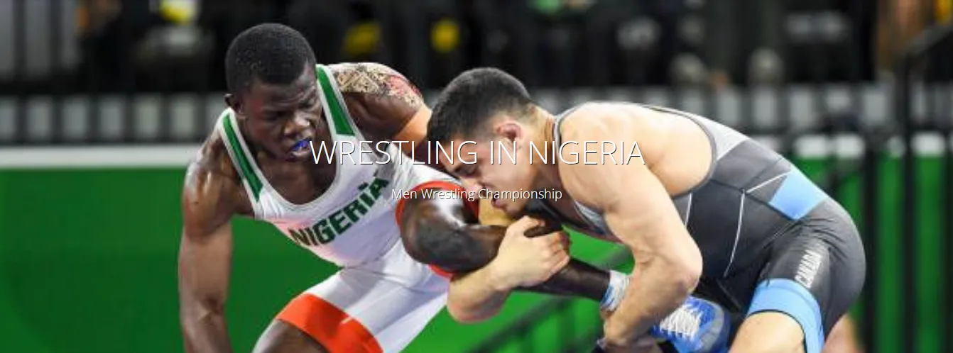 A Nigerian wrestler in an international bout